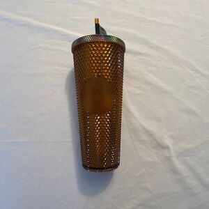 Starbucks 50th Anniversary Gold Studded Reusable Cup Limited Edition NWT